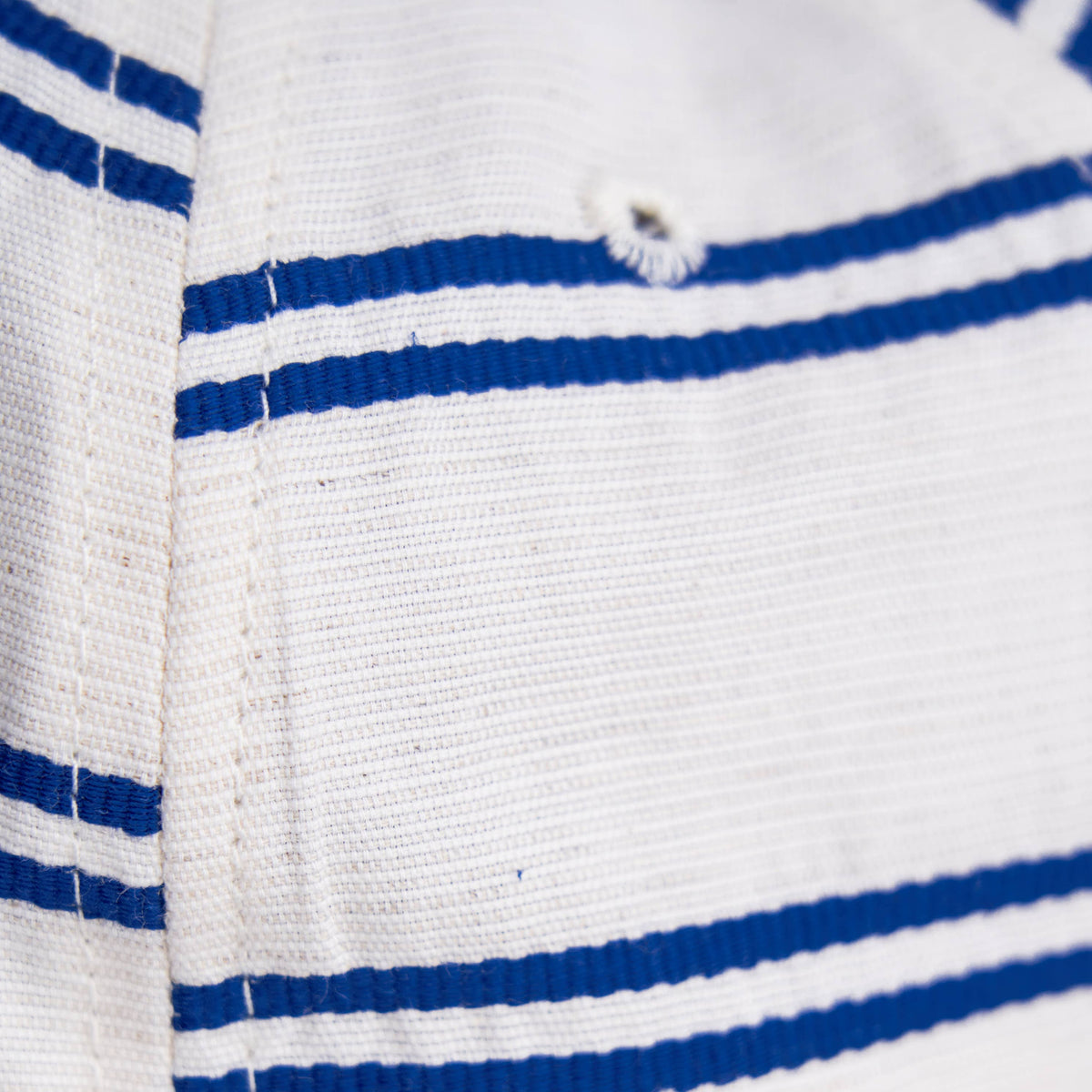 Ballpark Linen Stripe Cap in Navy