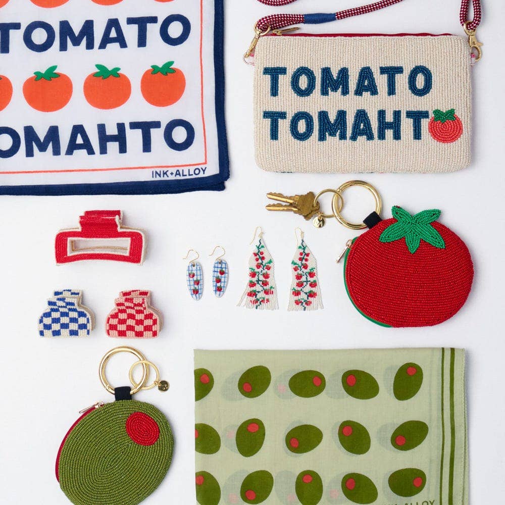 Danielle Oval Earrings in Tomato