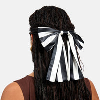 Silk Bow Barrette in Stripes