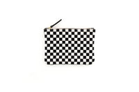 Zipper Pouch in Checkered Hair on Hide