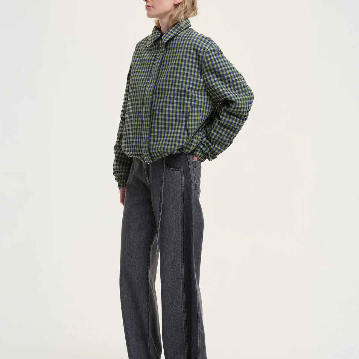 Jute Bomber Jacket in Green