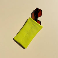 Sunglasses Case in Chartreuse Leather
