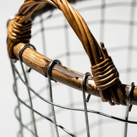 Small Rattan Top Wire Basket