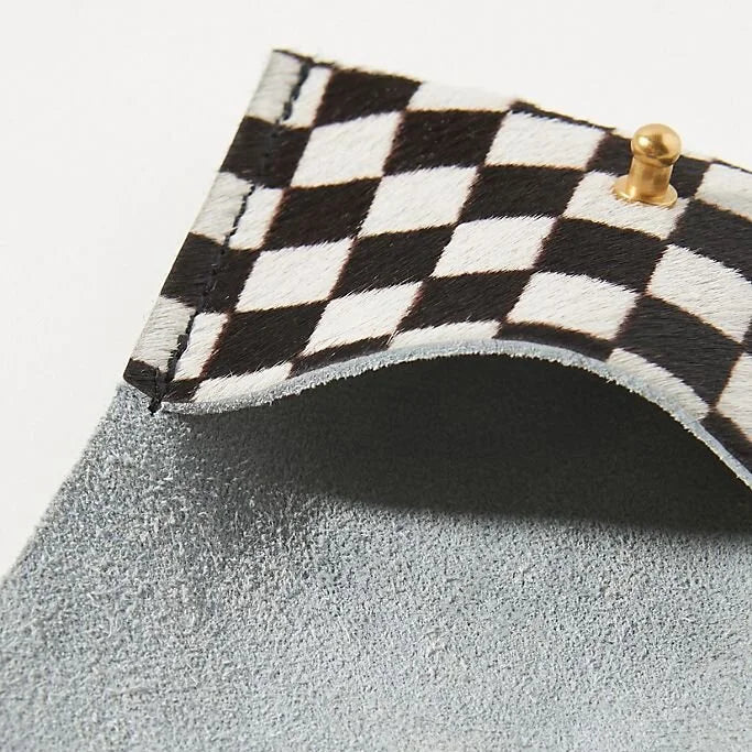 Cardholder in Checkered Cowhide