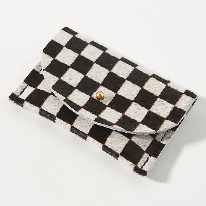 Cardholder in Checkered Cowhide