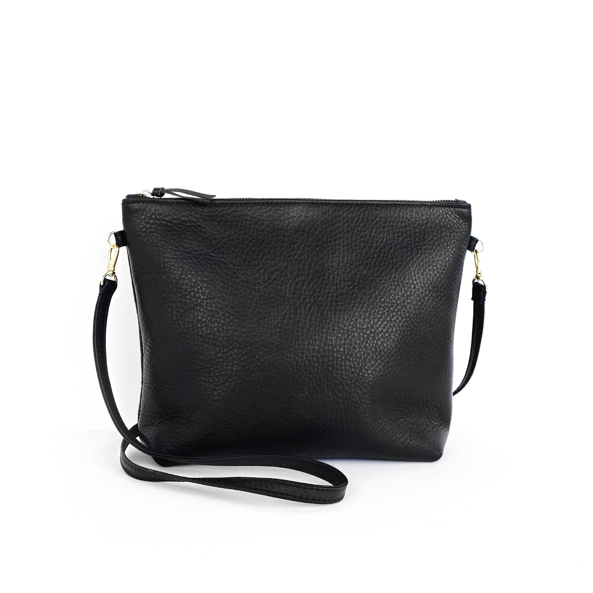 Mini Hobo Bag in Black Leather