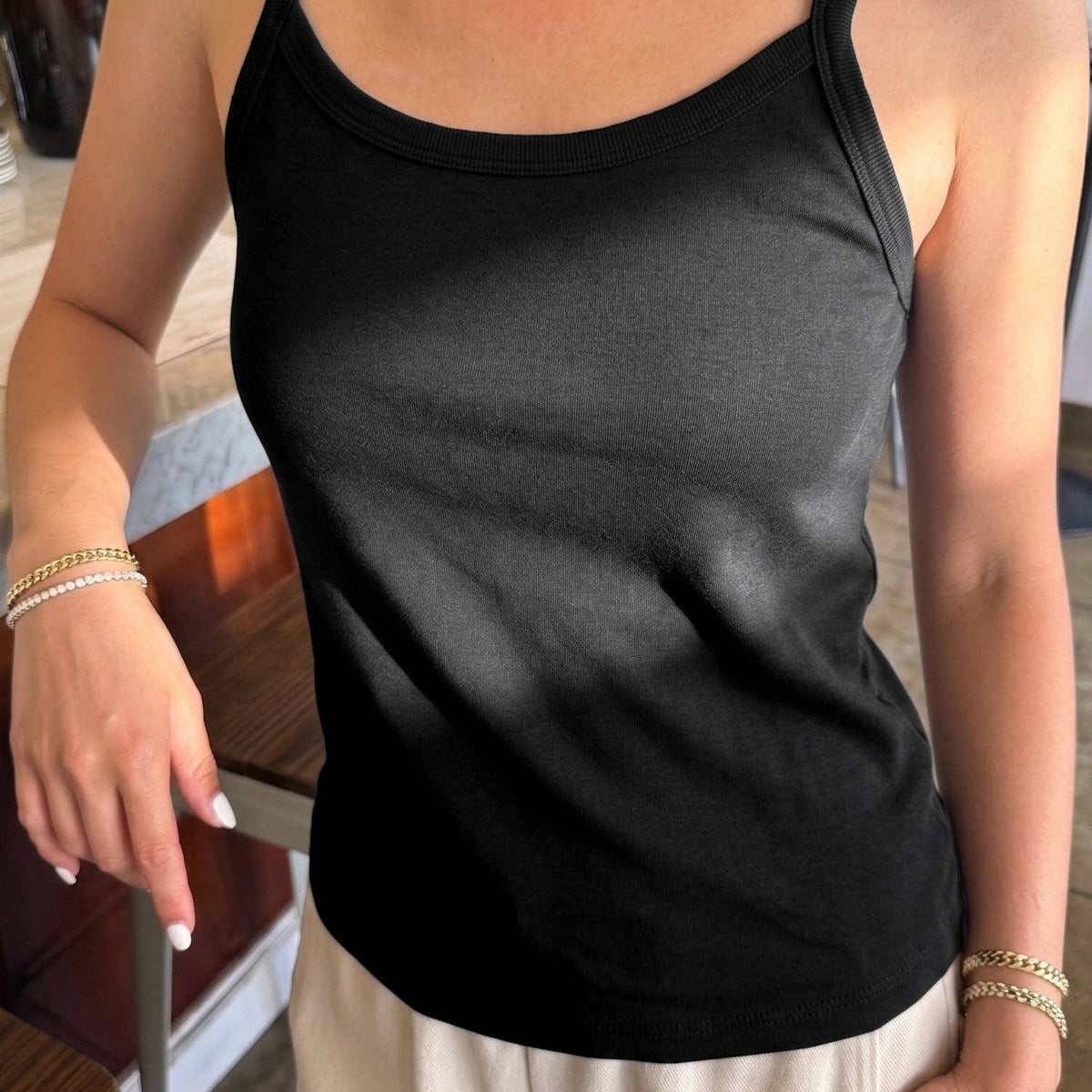 Premium Jersey Dana Cami in Black