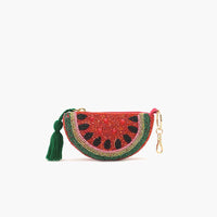 Watermelon Beaded Coin Pouch