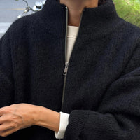 Alpaca Zip Jacket in Black