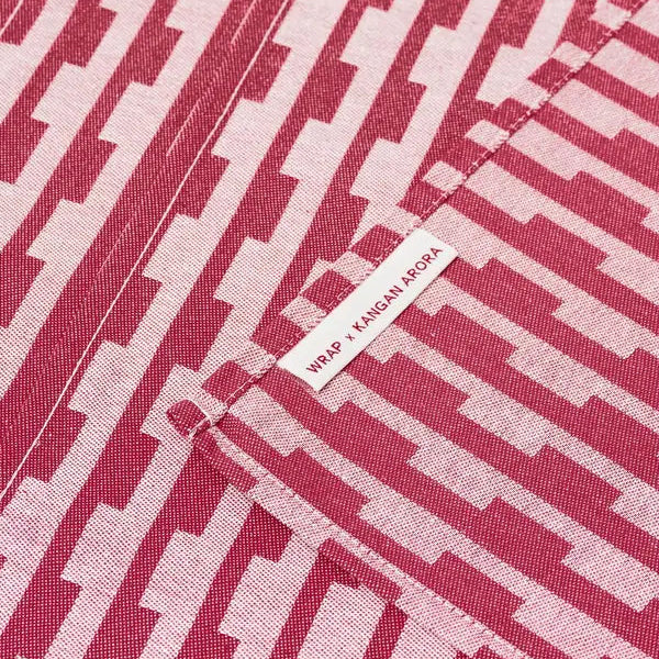 Stripes Napkin Set Burgundy/Natural