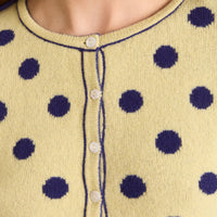 Tabitha Reversible Cardigan in Navy/Butter Spot