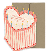 Happy Birthday Heart Cake Die Cut Card