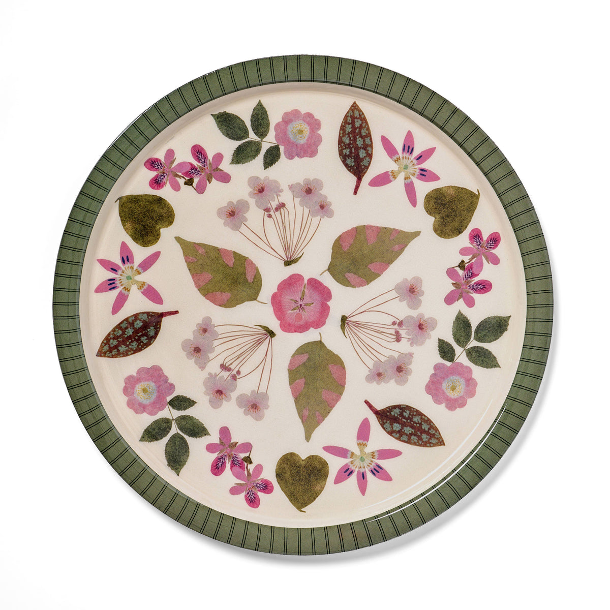 Large Round Enamel Serving Tray - The Living Herbarium