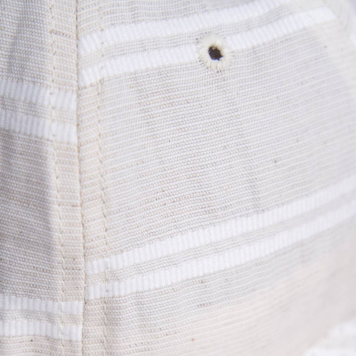 Ballpark Linen Stripe Cap in White