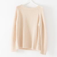 Chunky Crew Neck Pullover in Ivory Biege
