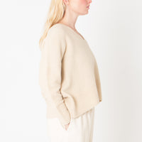 V-Neck Sweater in Ivory Beige