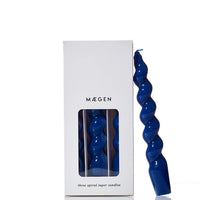 Spiral Taper Candles in Navy