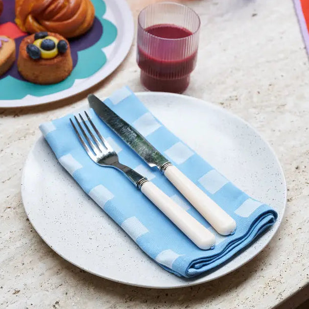 Squares Napkin Set Blue/Soft Aqua