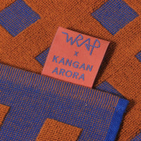 Squares Terry Tea Towel Burgundy/Blue