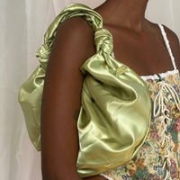 Knot Croissant Bag in Celery