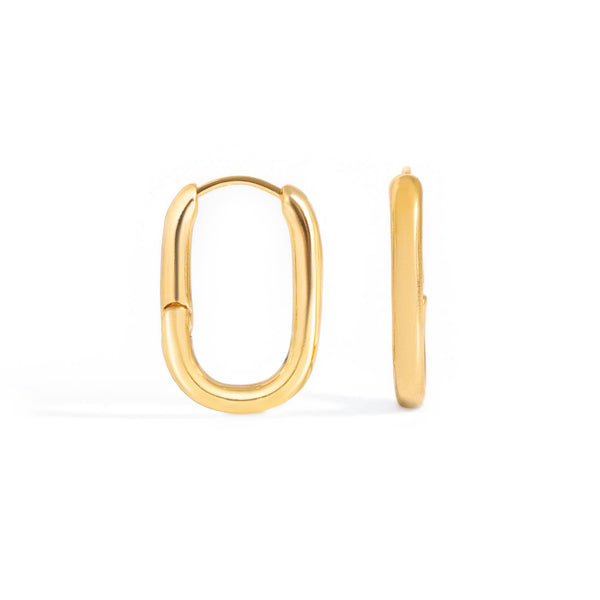 U Hoop Earrings (Silver and Gold): Gold