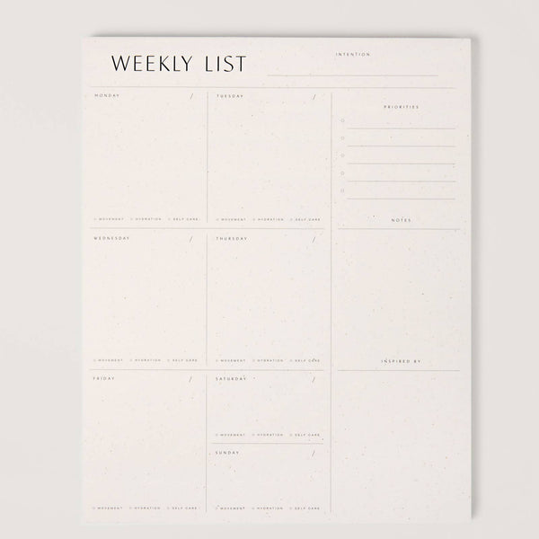 Weekly List Pad