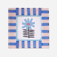 Ceramic Photo Frame in Blue Stripe