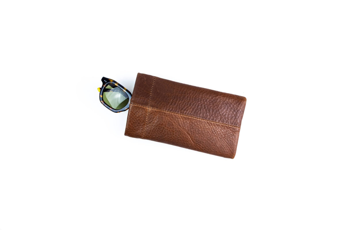 Sunglasses Case in Chocolate Leather