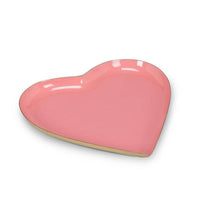 Heart Shaped Enamel Tray-Pink-5"W