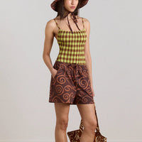 Lilibet Swimsuit in Green & Choc Print