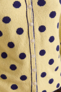 Tabitha Reversible Cardigan in Navy/Butter Spot