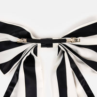 Silk Bow Barrette in Stripes