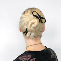 Large Bow Hairpin in Black
