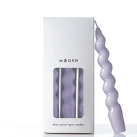 Spiral Taper Candles in Lilac
