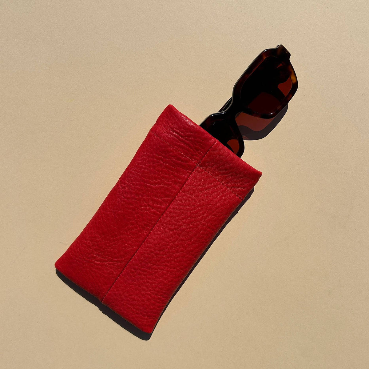 Sunglasses Case in Tomato Leather