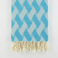 Prism Pattern Towel in Teal Blue