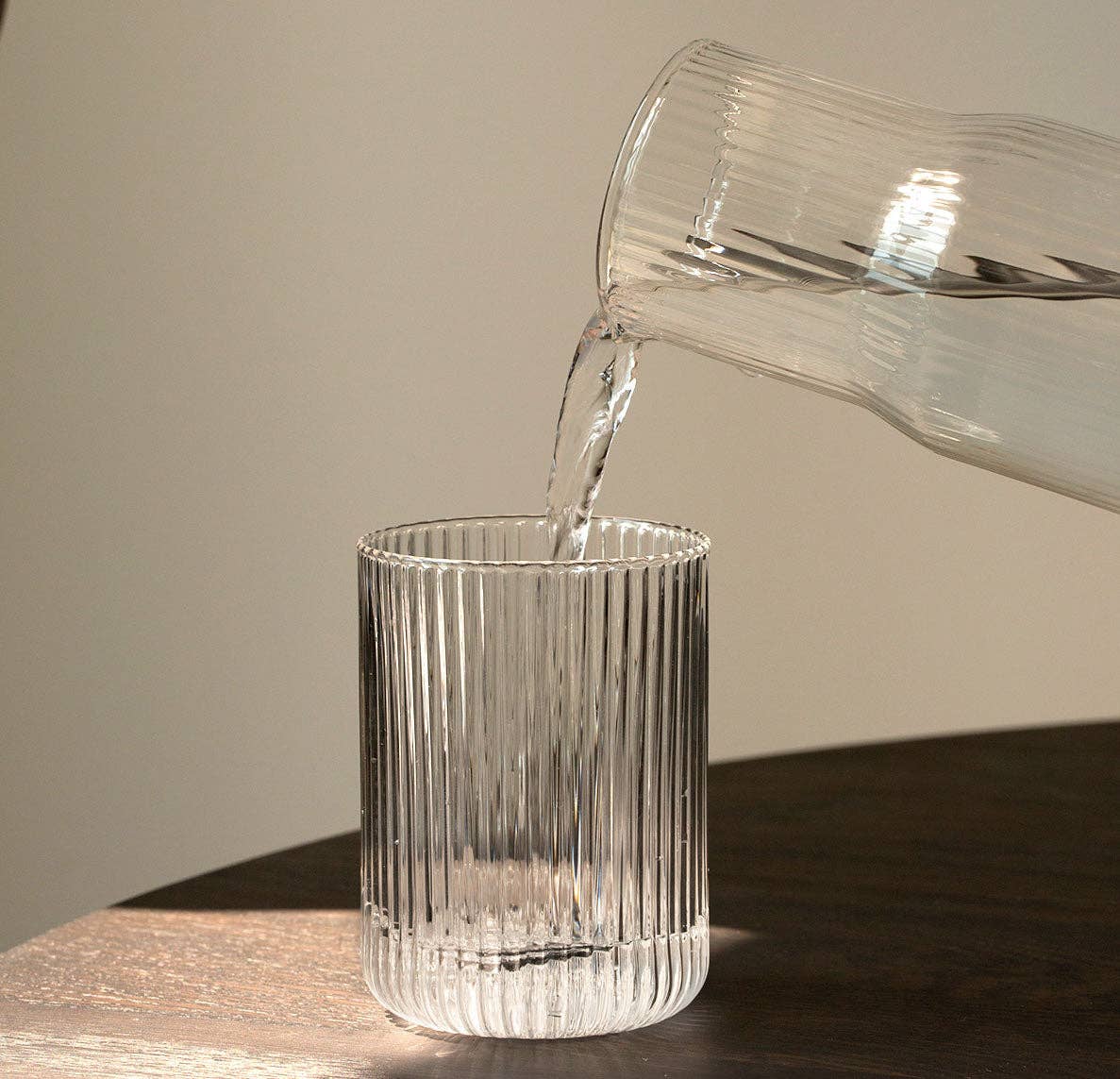 Ribbed Carafe in Clear