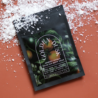 Golden Dusk Amber and Citrus Dead Sea Salt Bath Soak Pouch