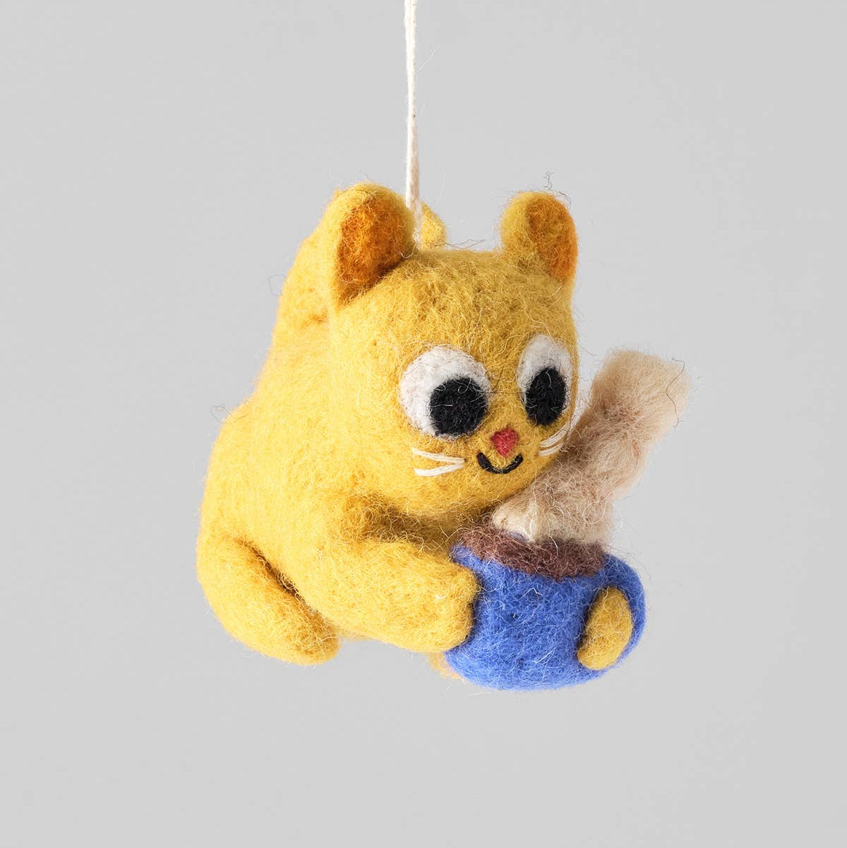Chino, Cat and Mug Hanging Felt Ornament