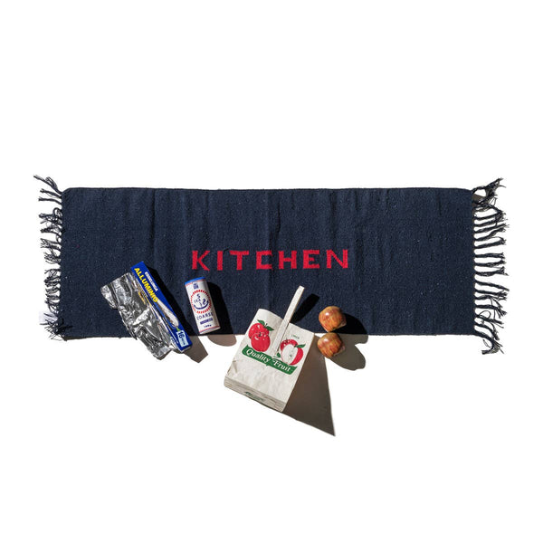 Recycled Kitchen Mat in Navy Blue