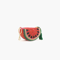 Watermelon Beaded Coin Pouch