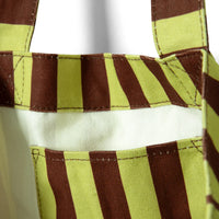 Large Canvas Tote Bag in Green Stripe