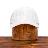 Ballpark Linen Stripe Cap in White