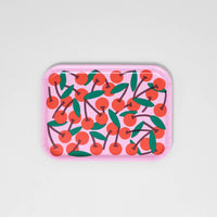 Cherries Pink Small Serving Tray