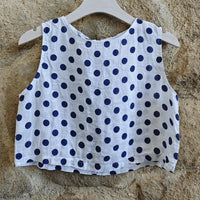 Linen Polka Dot Crop Top