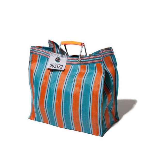 Square Recycled Stripe Bag in Orange x Blue