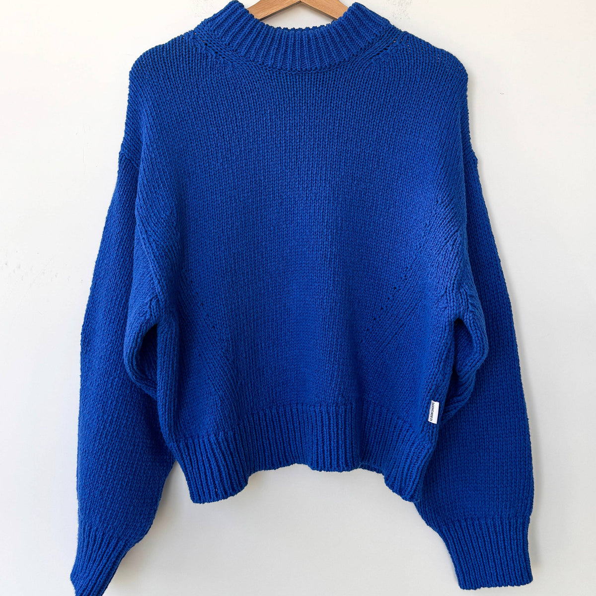 Zoe Cotton Sweater in Cobalt