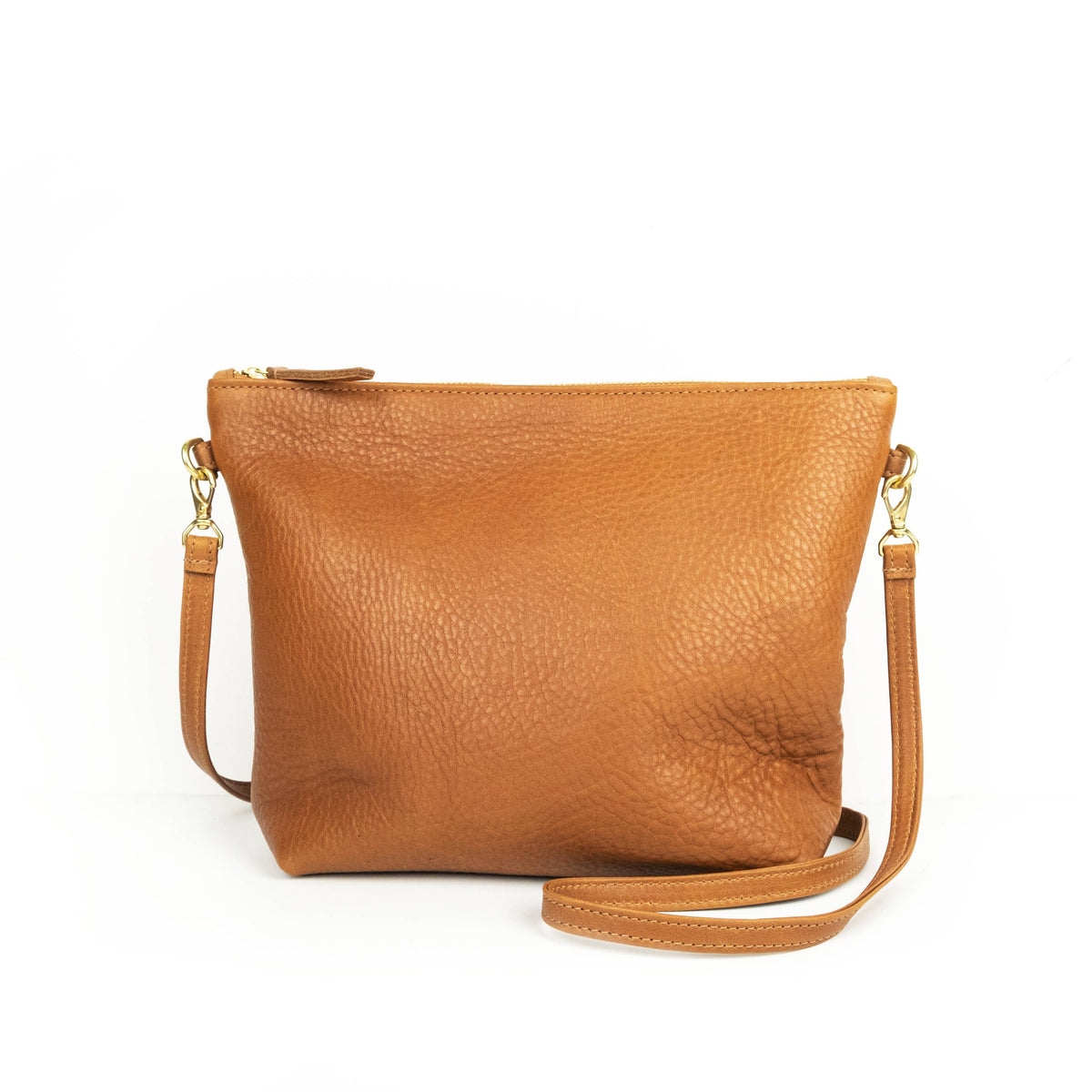 Mini Hobo Bag in Cognac Leather