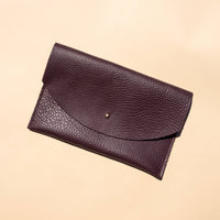 Envelope Pouch in Plum Leather
