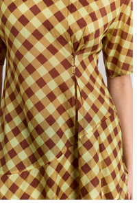 Harmony Midi Dress in Choc Avo Gingham